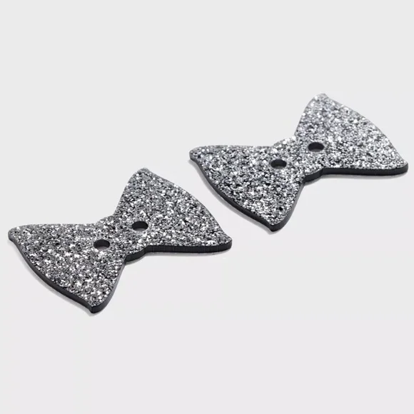 New Call It Spring 2 Piece Sparkly Shoe Ornaments - Picture 3 of 11